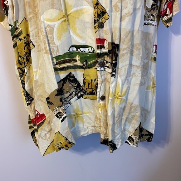 Steve & Barry’s Classic Hawaiian Classic Car Floral Button Down Shirt size XL - Picture 3 of 16